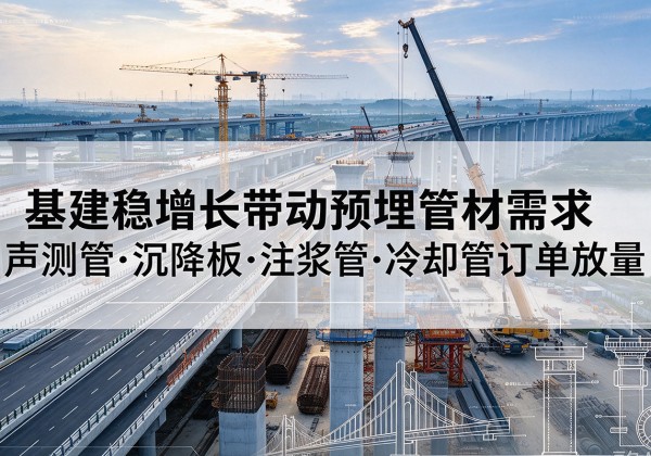贵池基建稳增长带动预埋监测管材需求，声测管、沉降板、注浆管订单持续放量